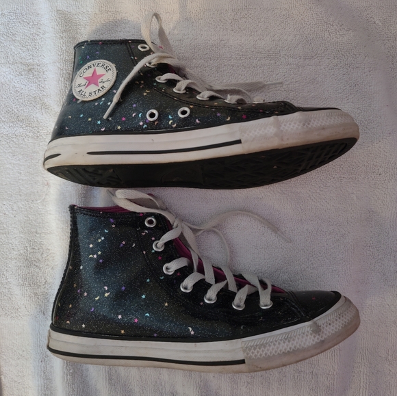 Converse Chuck Taylor All Star High Top Glitter Cosmic Shoes - Picture 2 of 8